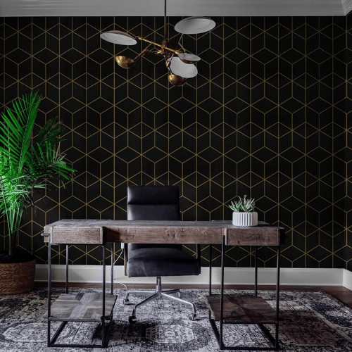 Modern Striped Geometric Peel and Stick Wallpaper