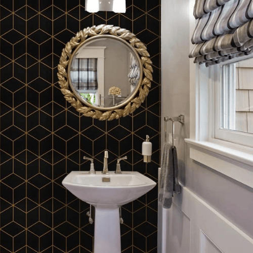 Modern Striped Geometric Peel and Stick Wallpaper