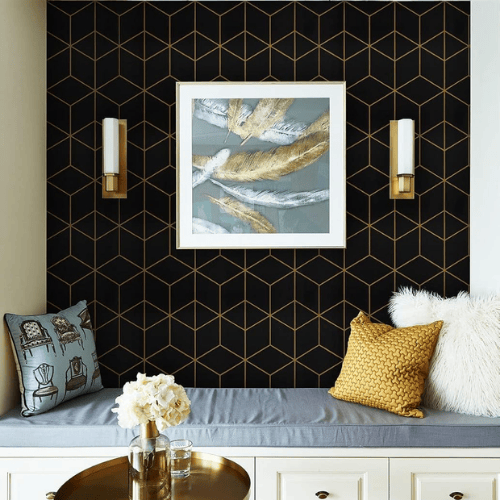 Modern Striped Geometric Peel and Stick Wallpaper
