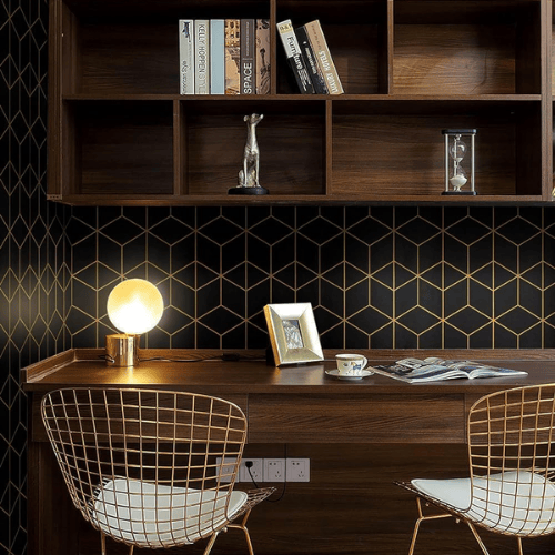 Modern Striped Geometric Peel and Stick Wallpaper
