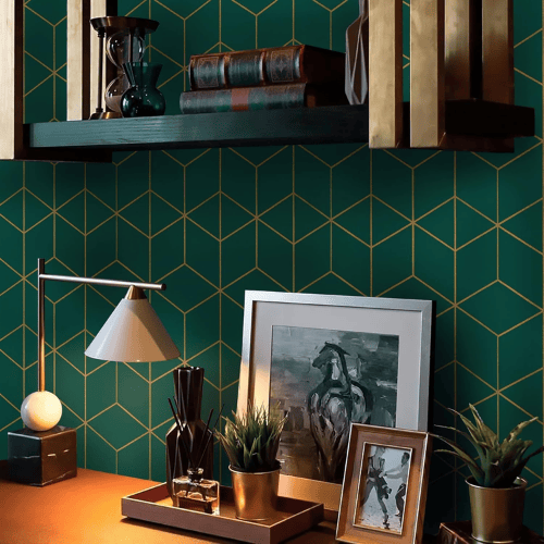 Modern Striped Geometric Peel and Stick Wallpaper