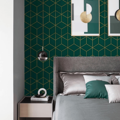 Modern Striped Geometric Peel and Stick Wallpaper