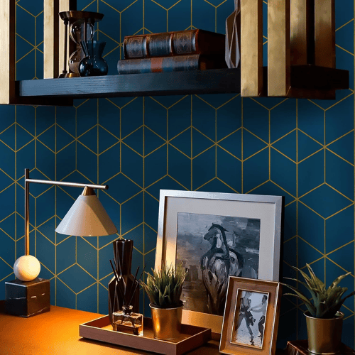 Modern Striped Geometric Peel and Stick Wallpaper