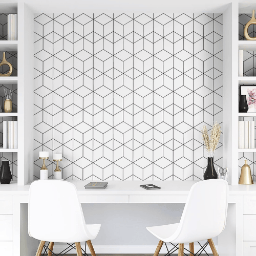 Modern Striped Geometric Peel and Stick Wallpaper