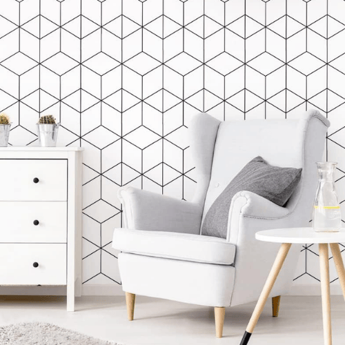 Modern Striped Geometric Peel and Stick Wallpaper